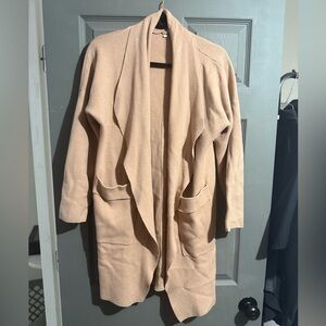 Women's Tan Open Front Sweater/ Shacket
